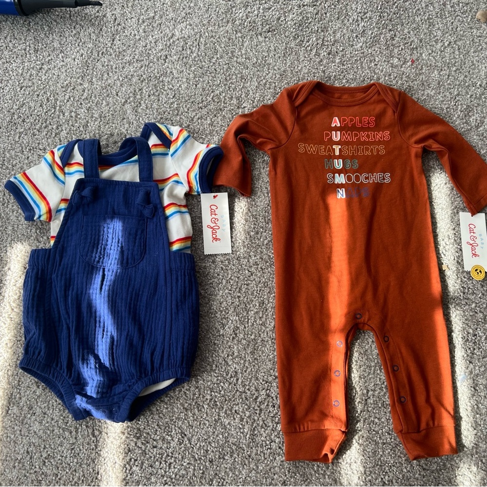 Lot of 2 Cat and jack 3-6 month rompers